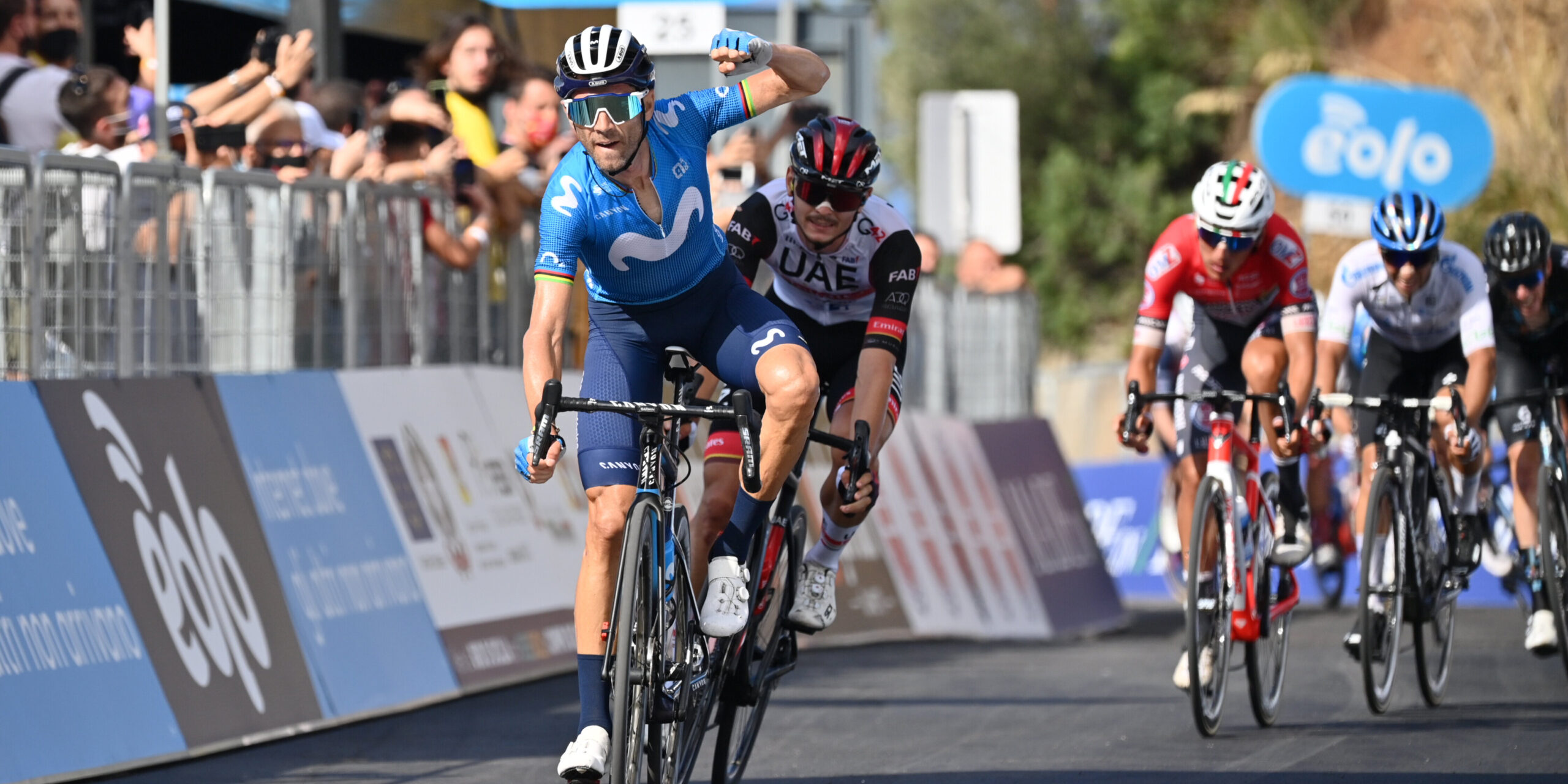 Alejandro Valverde vince a Caronia e si prende la Maglia Giallo-Rossa