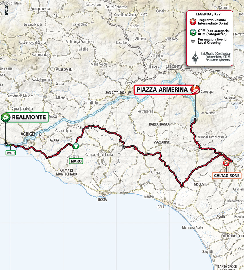 Planimetria/Map Tappa 3 Stage 3 Il Giro di Sicilia 2022
