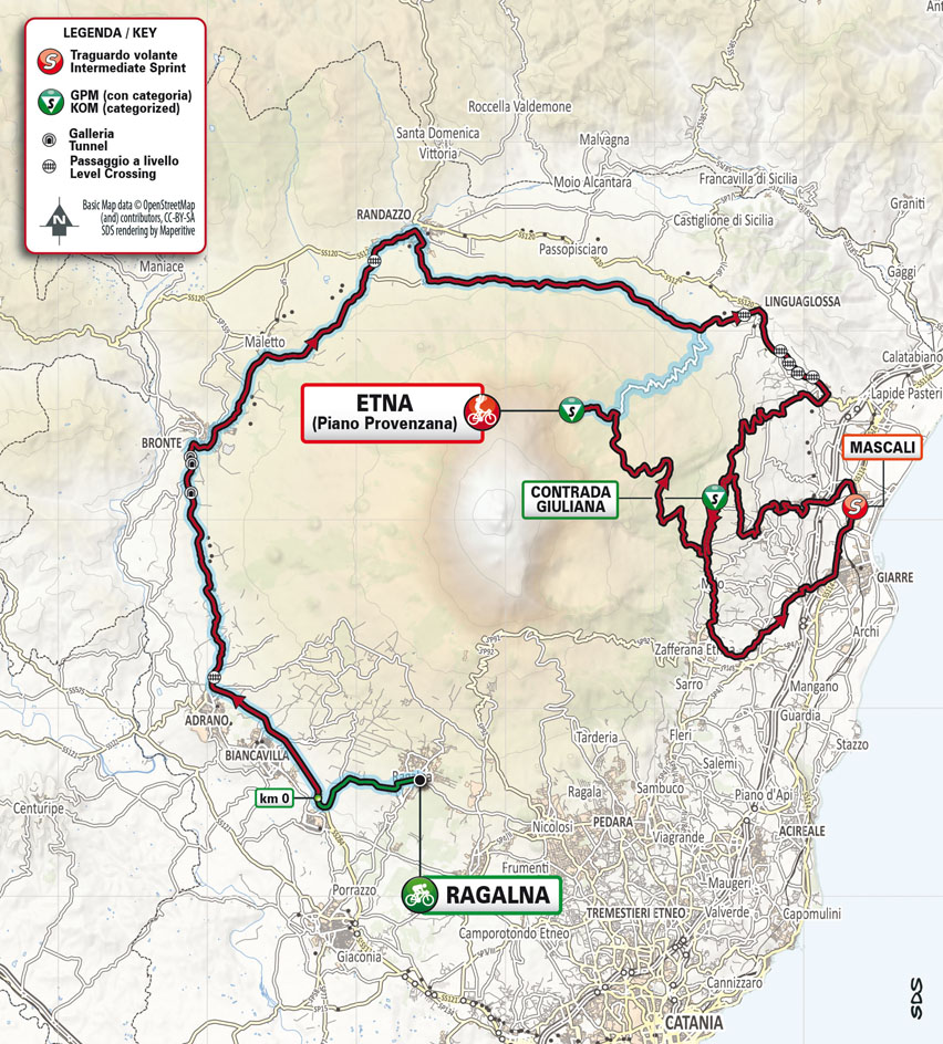 Planimetria/Map Tappa 4 Stage 4 Il Giro di Sicilia 2022