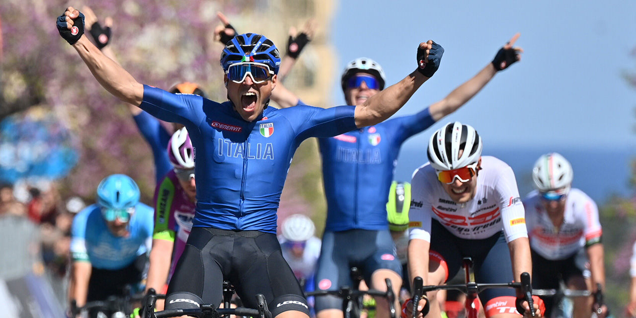 Matteo Malucelli vince la tappa 1 de Il Giro di Sicilia e veste la Maglia Giallo Rossa