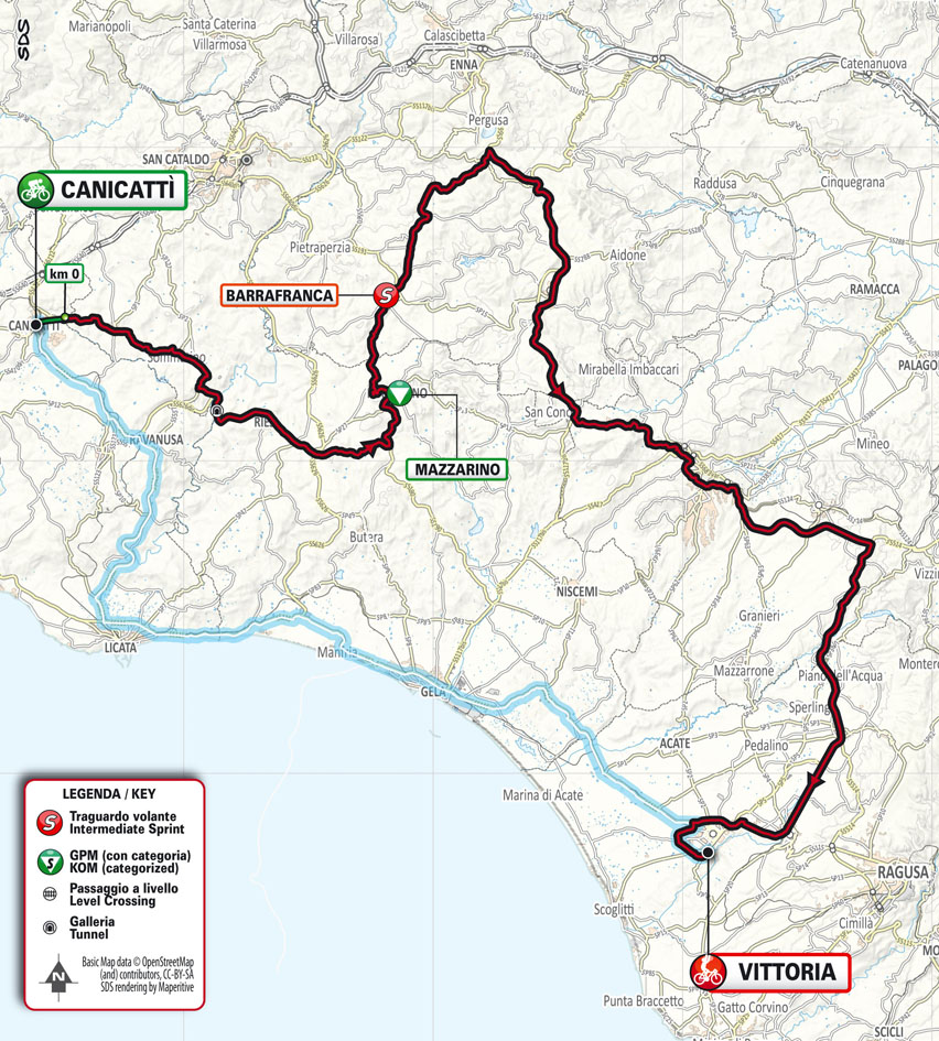 Planimetria/Map Tappa 2 Il Giro di Sicilia 2023