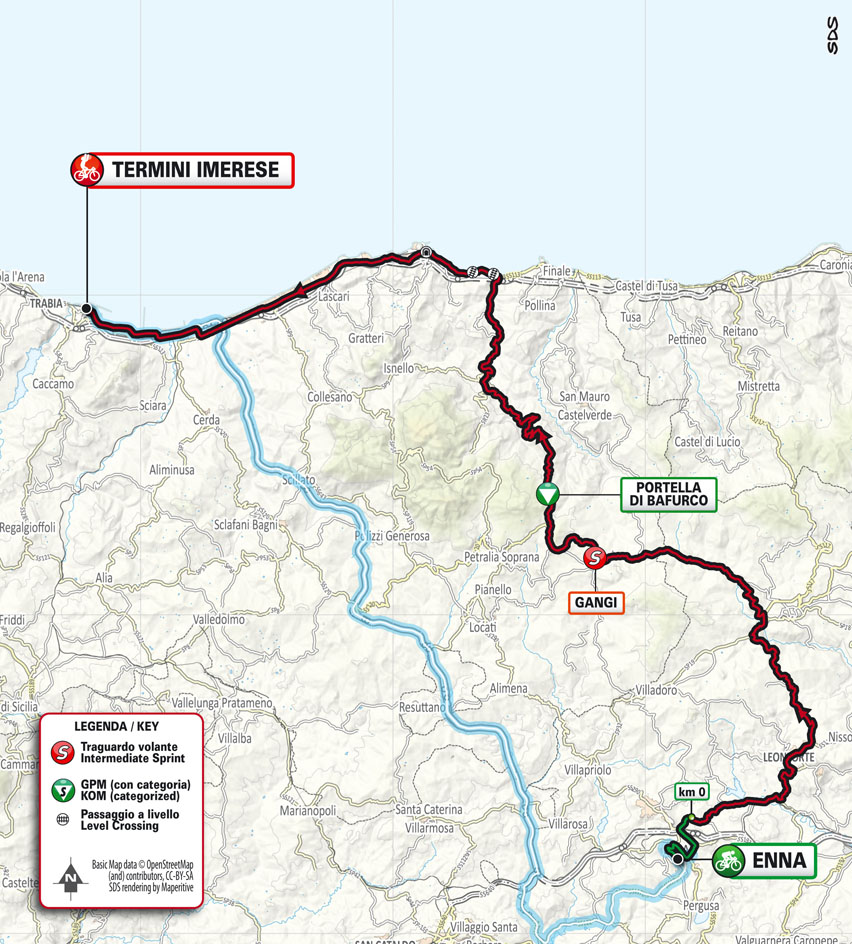 Planimetria/Map Tappa 3 Il Giro di Sicilia 2023
