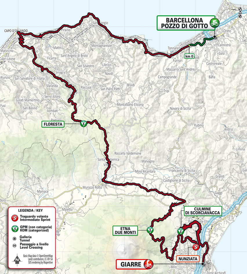 Planimetria/Map Tappa 4 Il Giro di Sicilia 2023